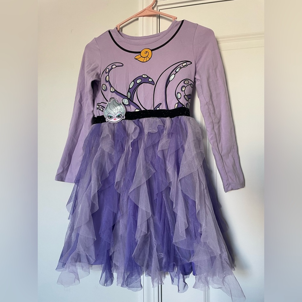 Disney Villains Girls Size L 10/12 Purple Ursula The Little Mermaid Dress Cotton